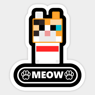 Ulla Britta Cat Meow White Sticker